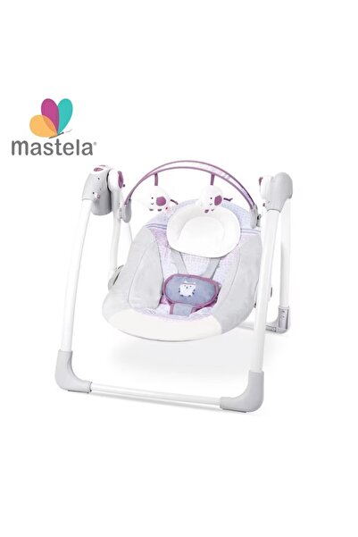 Mastela Leagăn electric pentru bebeluși, gri – 5 viteze, 10 melodii, cronomet...