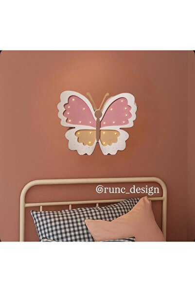 Runc Design Dekoratif Kelebek Tasarımlı LED Duvar Lambası - Kız Çocuk & Bebek...