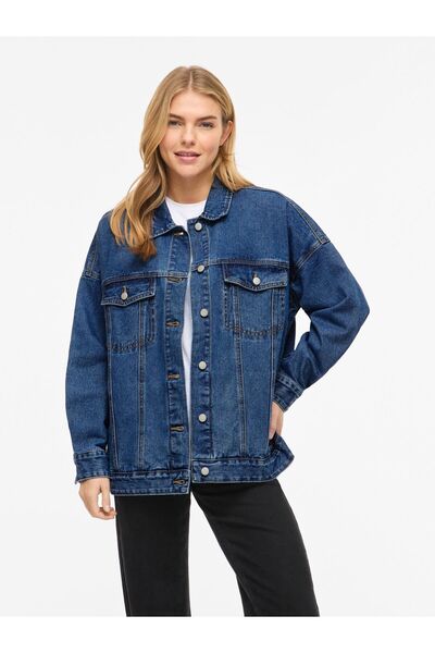 VILA Jeansjacke VIKIRA Geknöpfte