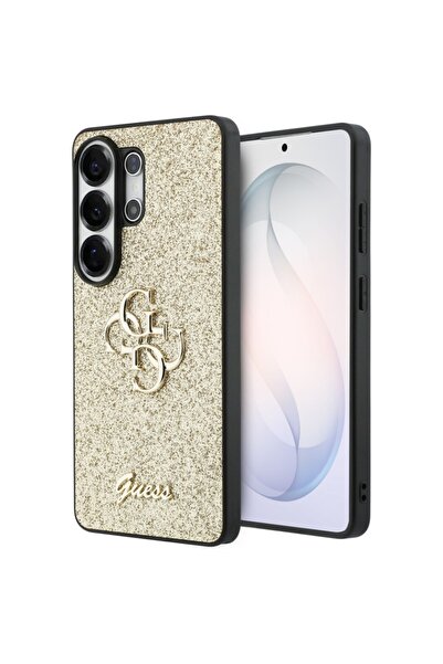 Guess Case for Samsung Galaxy S26 Ultra, Fixed Glitter Big 4G Metal Logo, Gold