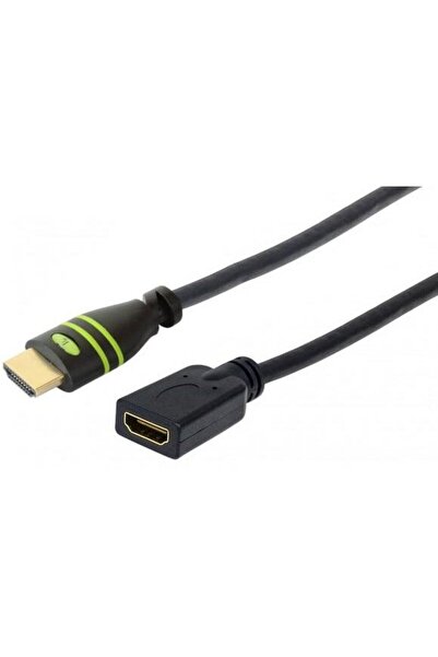 Techly HDMI-HDMI M/F 1.8m Ethernet 4K@60Hz monitor extension cable black