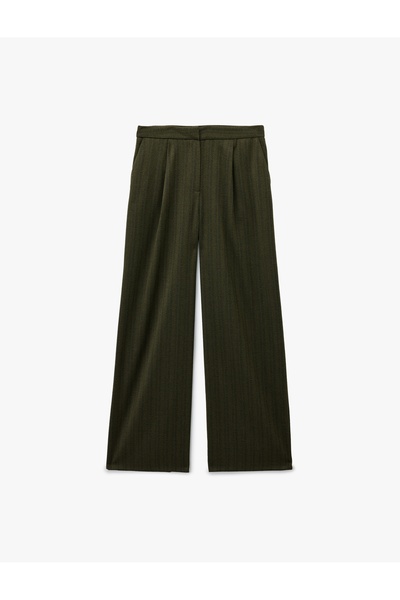 Koton Pleated Wide Leg with Pocket Detail Palazzo Pants