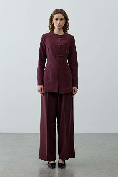 Fahhar Brit Detaylı Ceket Mürdüm