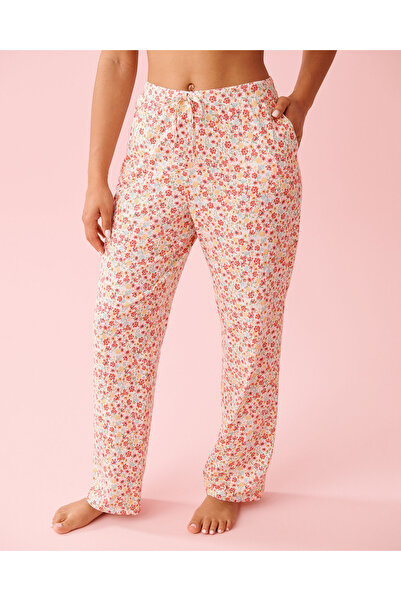La Vie en Rose Floral Print Cotton Pajama Pants
