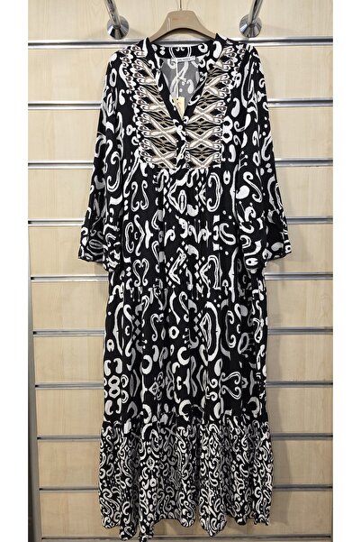 Park Moda Дълга рокля с шарки и къдри