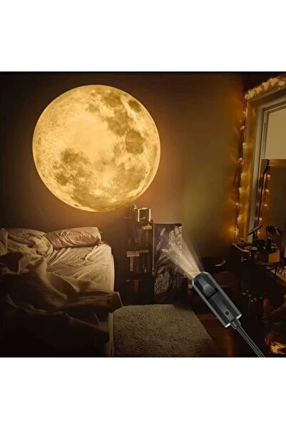 Bakmakistersen Ay Işığı Projeksiyon Gece Lambası Tavan Lambası Arka Plan Atmo...