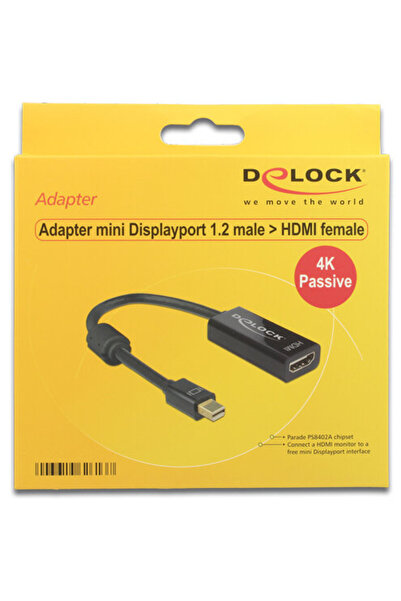 DELOCK Adaptor cablu video 62613 0,2 m Mini DisplayPort 1.2 HDMI Tip A (Stand...