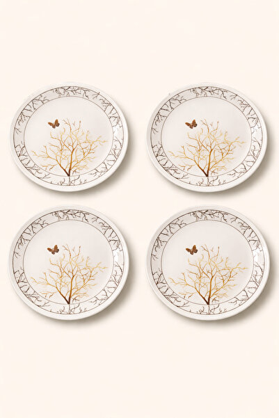 Hilamingo Home 4 Adet Güz Serisi Pasta Tabağı 20 cm