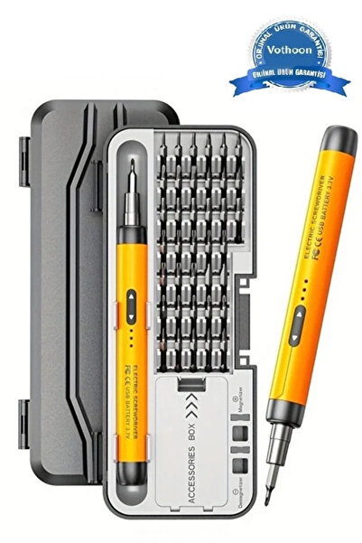 Vothoon 3.7V Şarjlı Mini Elektrikli Tornavida Seti 500mAh Type-C Manyetik Has...