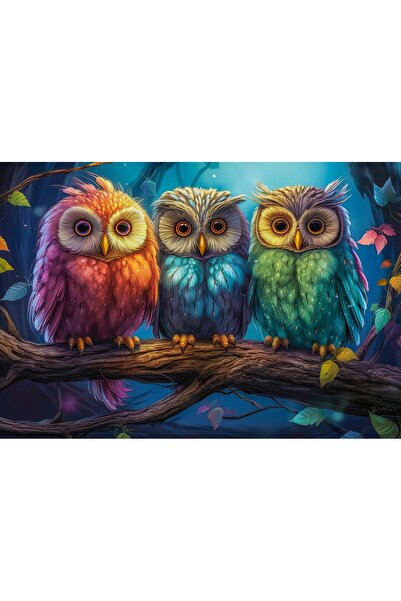Castorland Puzzle 1000 piese - Three Little Owls (Castorland-105175)