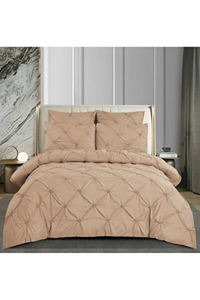 Truva Home 6-Piece Duvet Cover Set with Pleated and Buttons - Premium Fine Co...
