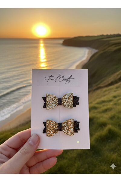 TrendCraft Glitter Payet Pullu 2’li Fiyonk Klipsli Toka