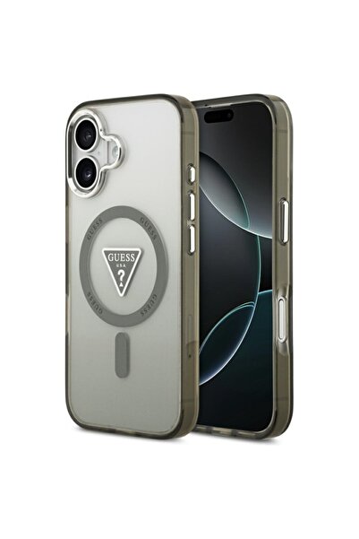 Guess Carcasă pentru iPhone 17, IML Gradient Triangle Logo MagSafe, Kaki