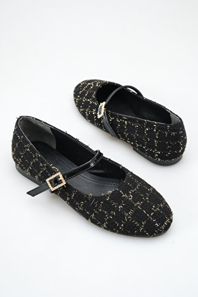 VELLA BAG توفيد أسود حذاء مسطح