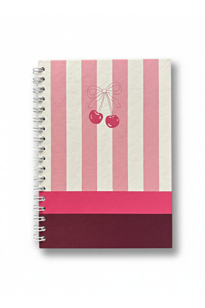 Lizy Spiralli Sert Kapak Pembe Not Defteri - 17x24cm