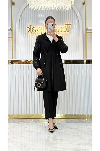 BELEN Καμπαρντίνα με κεντημένα μανίκια