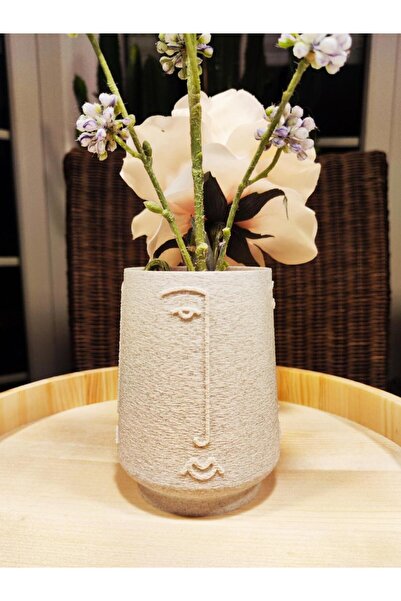 fr3dünyası Minimal Yüz Detaylı Dekoratif Vazo