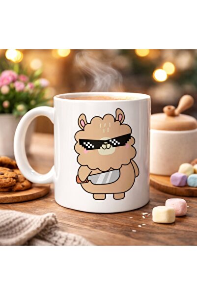 CT STONES Κούπα πορσελάνης με σχέδιο Cool Alpaca, Μοντέλο 92 – Διασκεδαστική,...