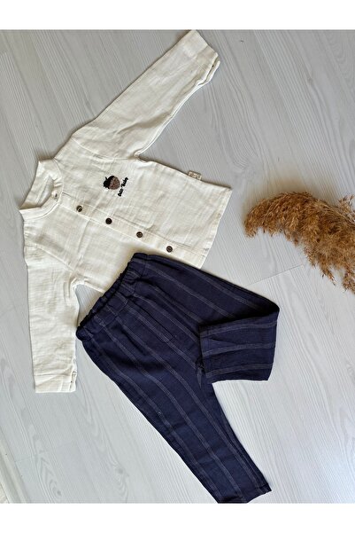 Store Little Baby Müslin Gömlek ve Dokuma Pantolon Erkek Bebek 2’li Takım