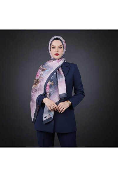 TAMA Rose Desen Pembe Şal