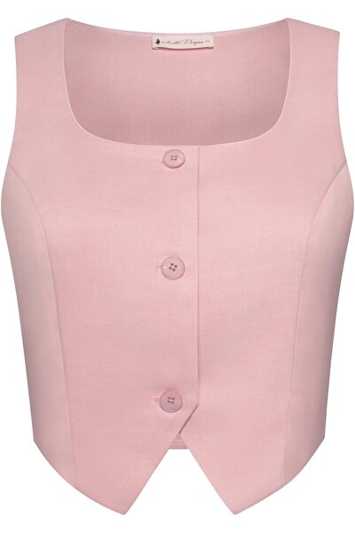 Belle Poque Women's Sleeveless Square Neck Coat Vest Summer Casual Vest Suit ...