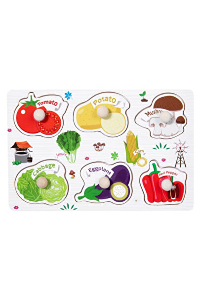 MTL Montessori wooden English alphabet puzzle with handles for early childhoo...