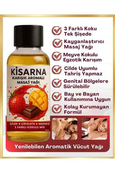 Kisarna Masaj Yağı Ve Yetişkin Erkeklere Kalıcı Etkili EDP Parfüm Seti