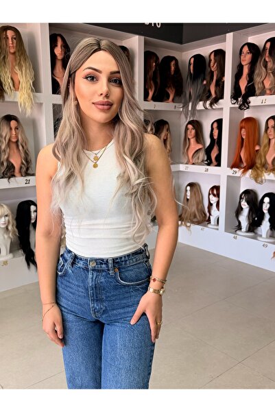 favorim peruk Gri ombreli muhteşem hacimli özel A kalite peruk