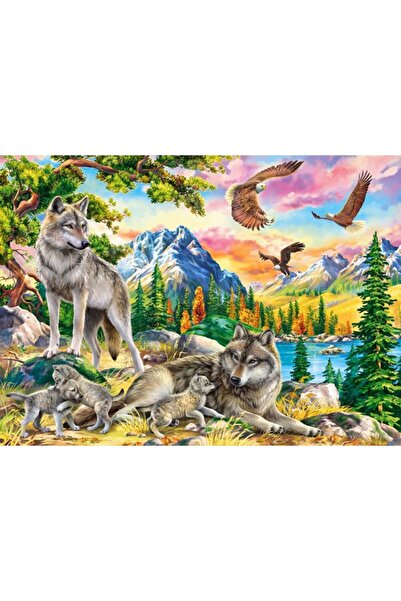 Castorland Puzzle 300 pieces - Wolf Family and Eagles (Castorland-030514)