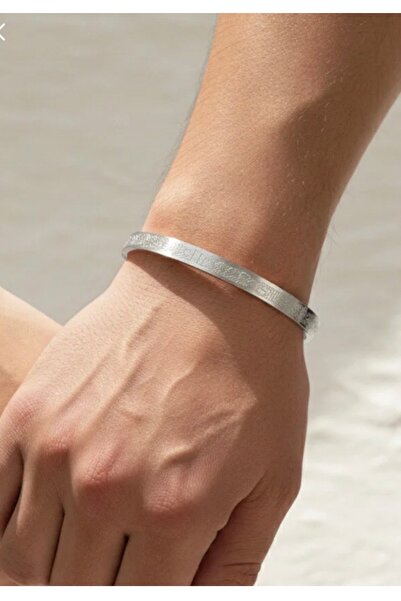 Açıkmeşe Ev Yaşam Ürünleri Silver Color Ayetel Kursi Bracelet Adjustable Spir...