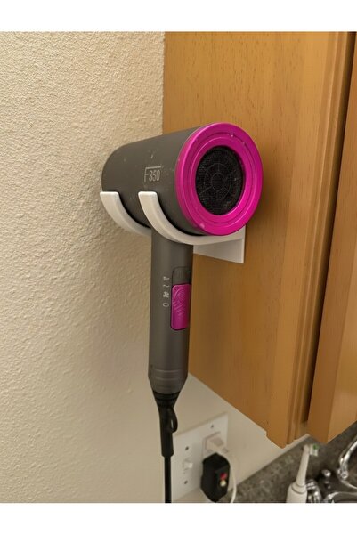 Filkorium3D Saç Kurutma Makinesi Askısı - Banyo Düzenleyici - Plastik Askı Ap...