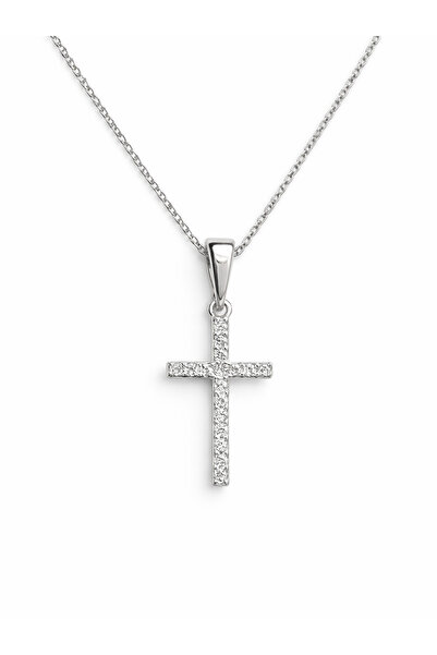 FELICELY FOR LOVELY MOMENTS Rhodium Plated 925 Silver Cross Necklace