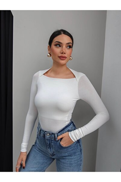 ESRAHELVACI Square Neck Long Sleeve Blouse