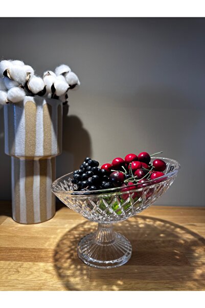 Miko Home & Garden Ayaklı Cam Meyvelik Kafes Model Dekoratif Salata Sunum Kas...