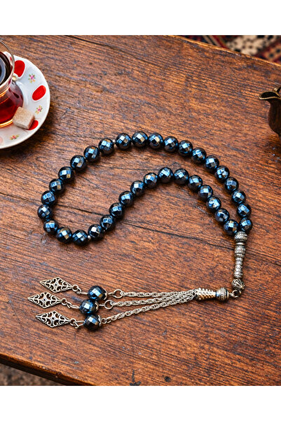 SUFİ TESBİH & ESANS VE HEDİYELİK Hematite Stone Tesbih Faceted (Crystallized)...
