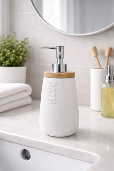 Elsa Home Volantine Şık ve Dekoratif Sıvı Sabunluk Beyaz