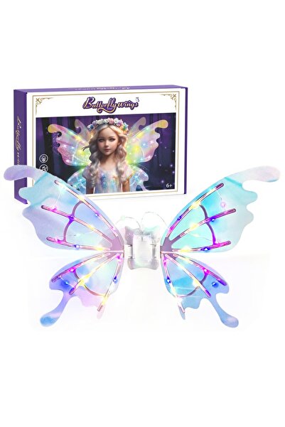 Toybox Electric Fairy Wings for Girls, Light Up Moving Butterfly Wings with L...