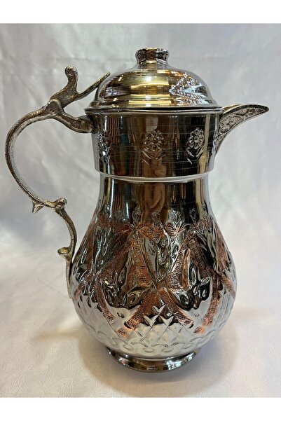 Maraş Bakırcılık - Bakır Sürahi 2 Litre Kapaklı – Iç Dış Kalaylı Geleneksel B...