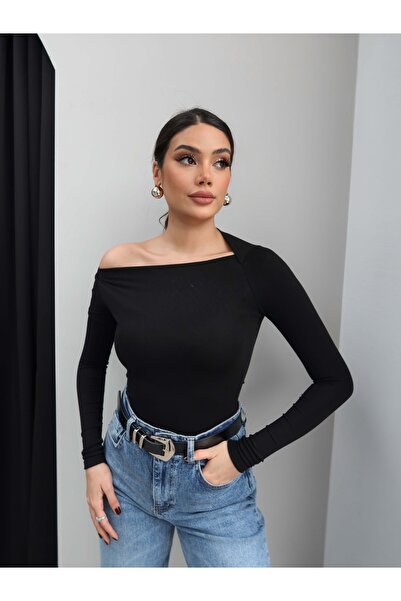 ESRAHELVACI Блуза с квадратно деколте и дълъг ръкав