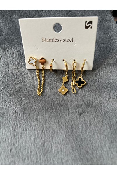 Çelik Yonca model küpe