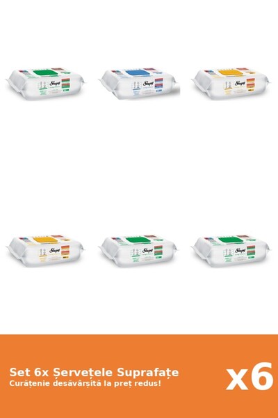 Sleepy Set of 6 Sleepy Surface Wipes: Classic, Bleach, White Soap