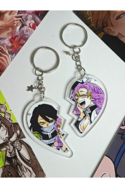 Yenaplanner Demon Slayer Heart Bag Ornament / Keychain