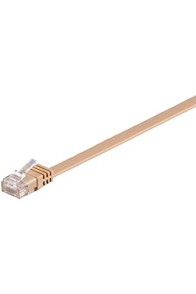 goobay Patch cable Cat6 U/UTP flat brown 10,0m - bright brown