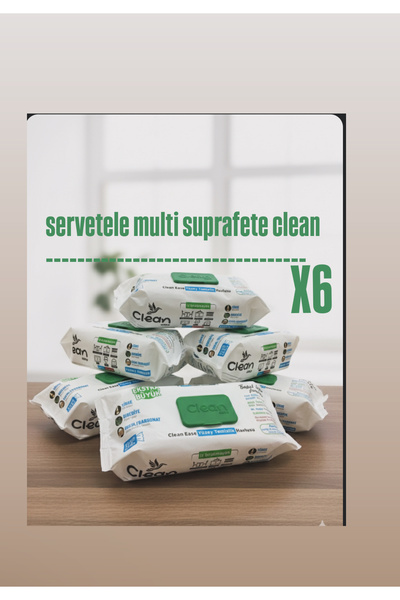 Clean pahet-servetele umede multisuprafete biocarbonat 6x100 easy