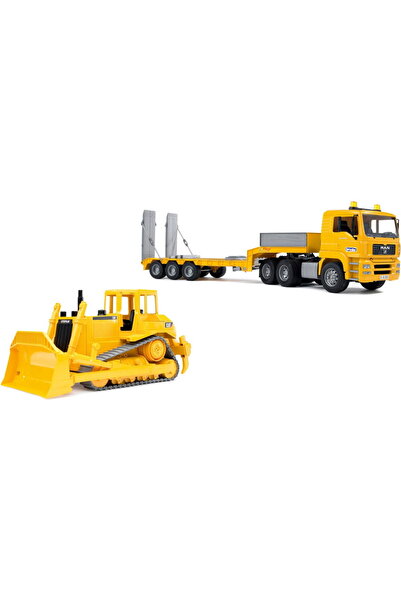 Bruder MAN TGA low loader with Cat bulldozer, model vehicle
