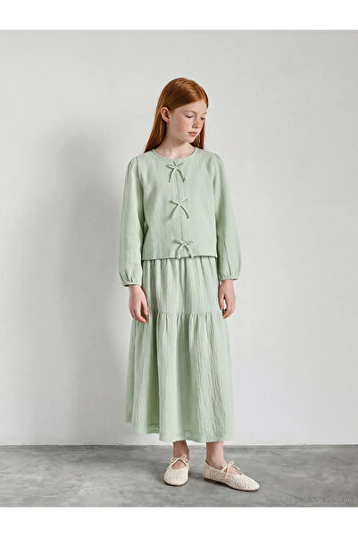 LC Waikiki Lcw Girls Studio Green Elastic Waist Girls' Skirt