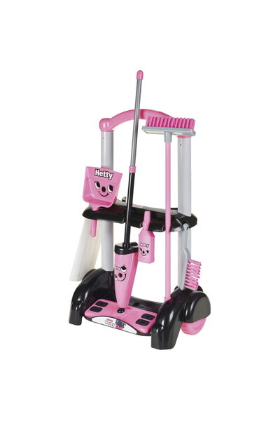 Casdon Cărucior de curățenie Hetty, aparat electrocasnic roz pentru copii
