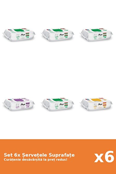 Sleepy Set 6 Șervețele Suprafațe Sleepy: Clasic, White Soap