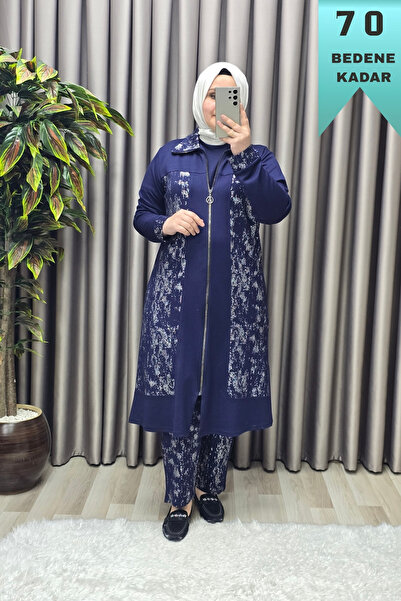 Elmas Tesettür Women's Clothing Plus Size Modal Hijab Long Three-Piece Glitte...