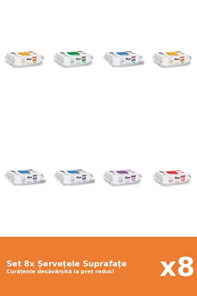 Sleepy Set 8 Șervețele Suprafațe Sleepy: Clasic, Bleach, White Soap